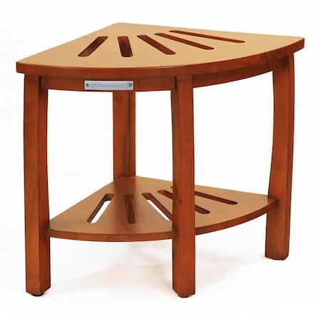 Oceanstar Oceanstar CSB1743 Corner Spa Shower Bench Seat with Storage Shelf - Natural CSB1743